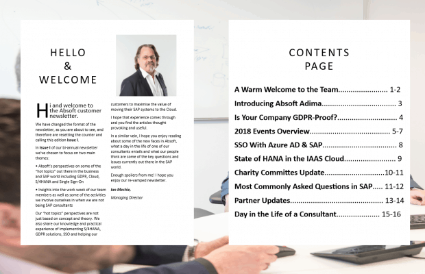 Absoft SAP UK Consultancy Bi-Annual Newsletter 2