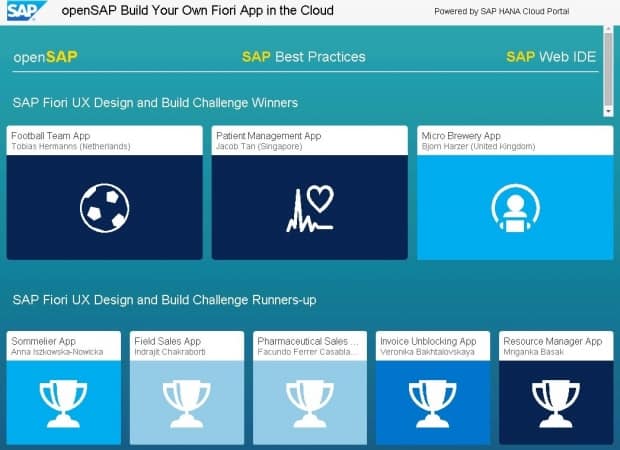 openSAP showcase gallery - Build your own Fiori App in the Cloud