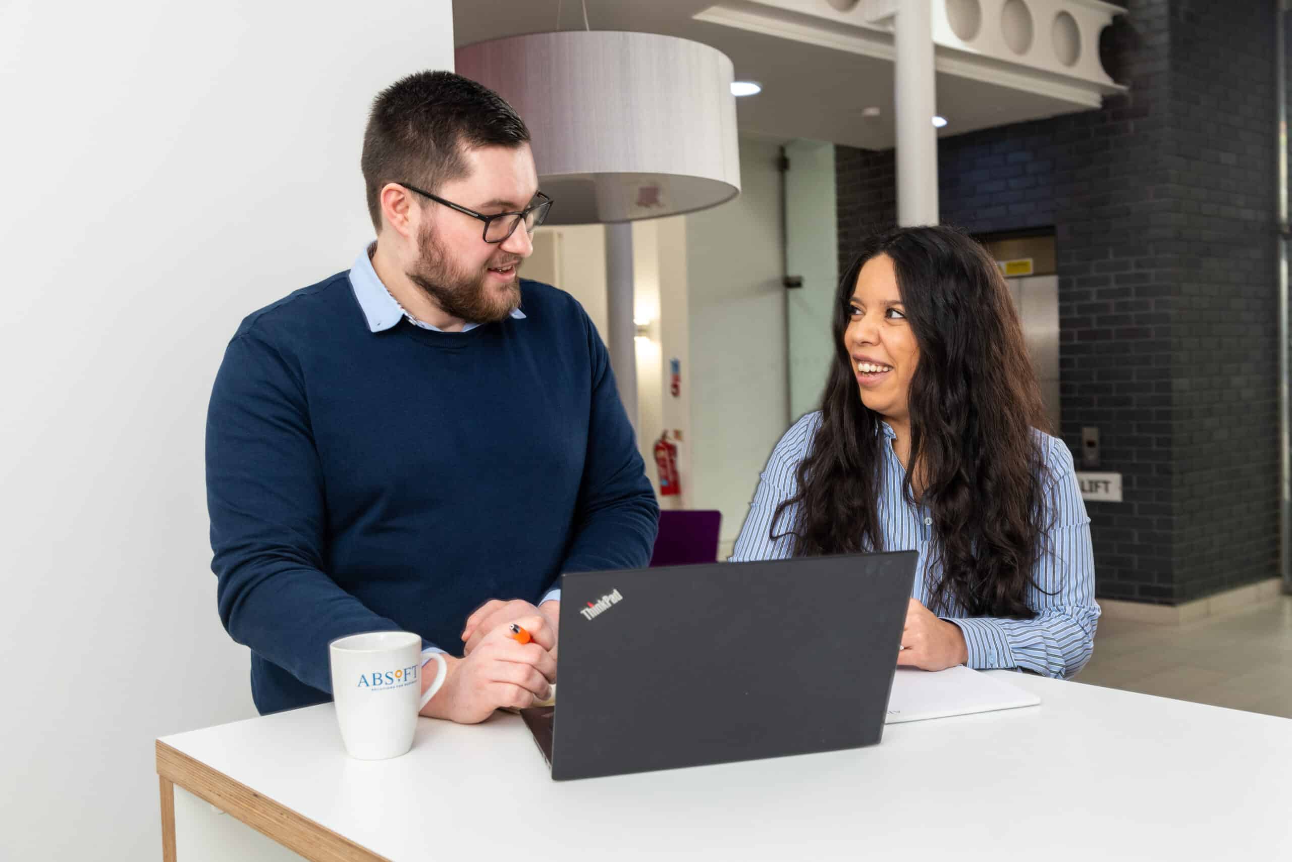 Stefan and Tina in a meeting at Absoft